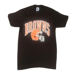 VTG Logo 7 Cleveland Browns Arch NFL T-Shirt Brown Youth Large 14-16 Made in USA